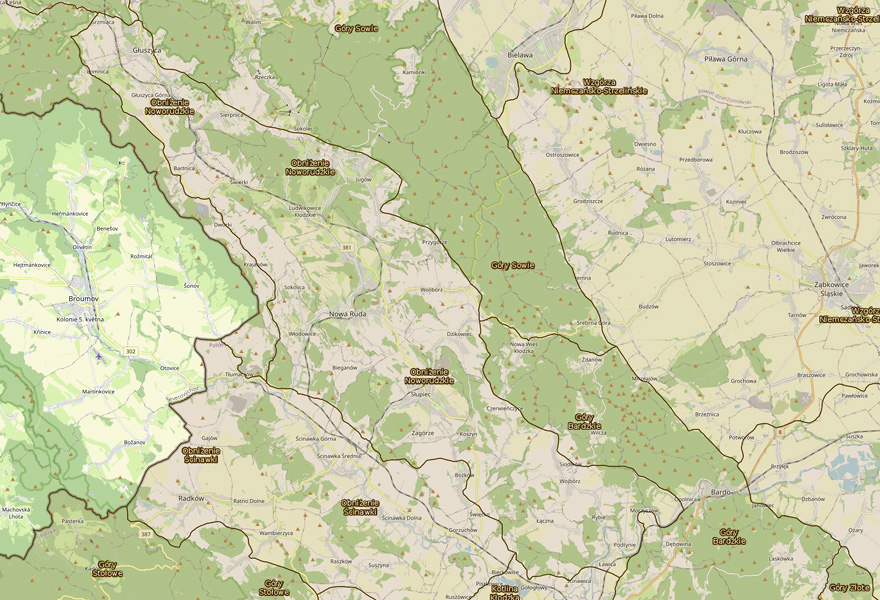 Obniżenie Noworudzkie — mapa